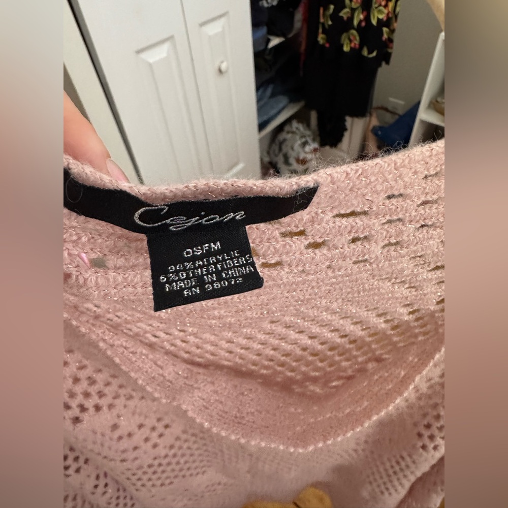 Cejon Light Pink Crochet Poncho - Picture 2 of 6